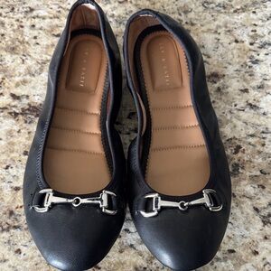 Kelly & Katie Black Loafers with Silver Detailing